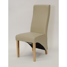 Wave Bone Leather Oak Dining Chair